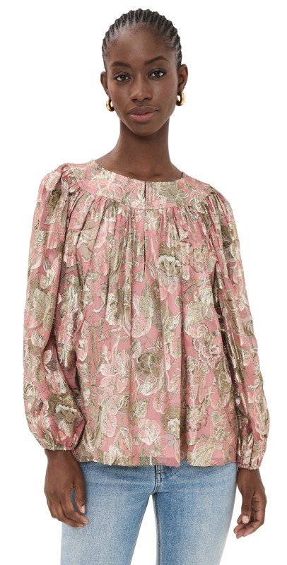 Figue Tiana Top Metallic Fantasy Floral Blush