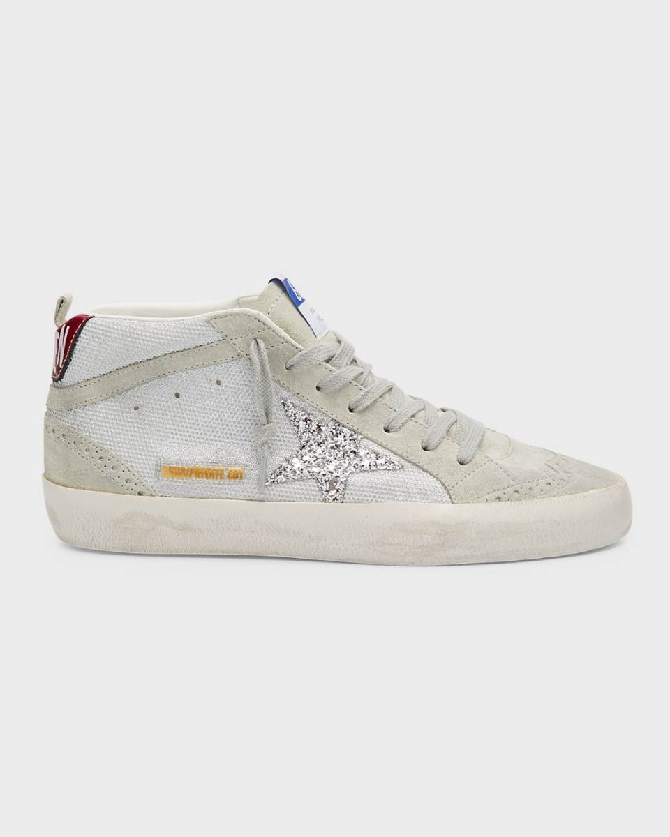 Mid Star Metallic Suede Wing-Tip Sneakers