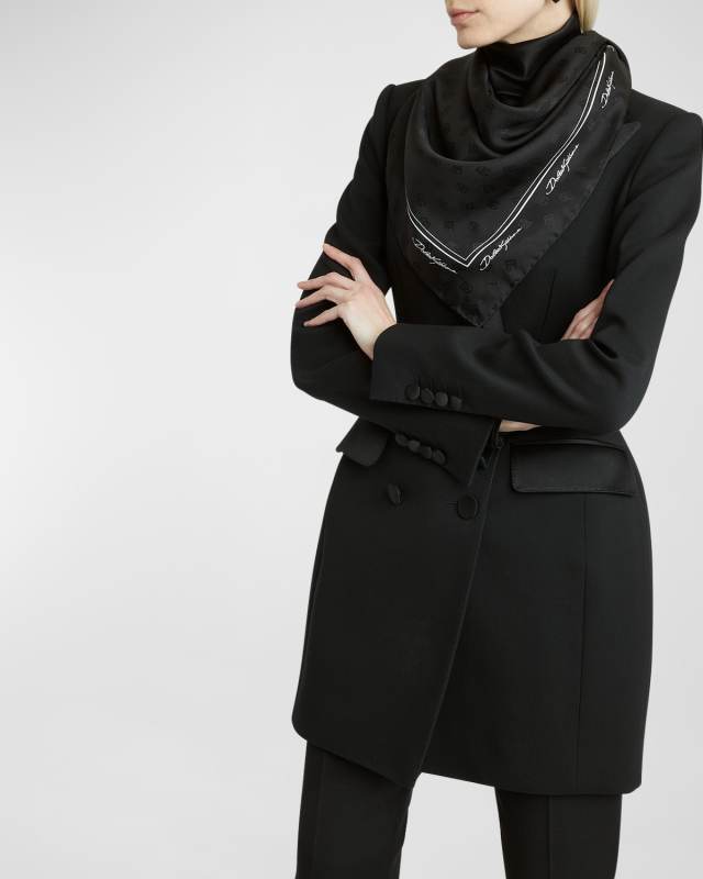 DG Monogram Jacquard Silk Twill Scarf