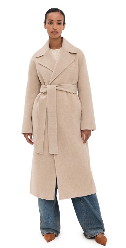 Nili Lotan Jarel Wrap Coat Hazelnut