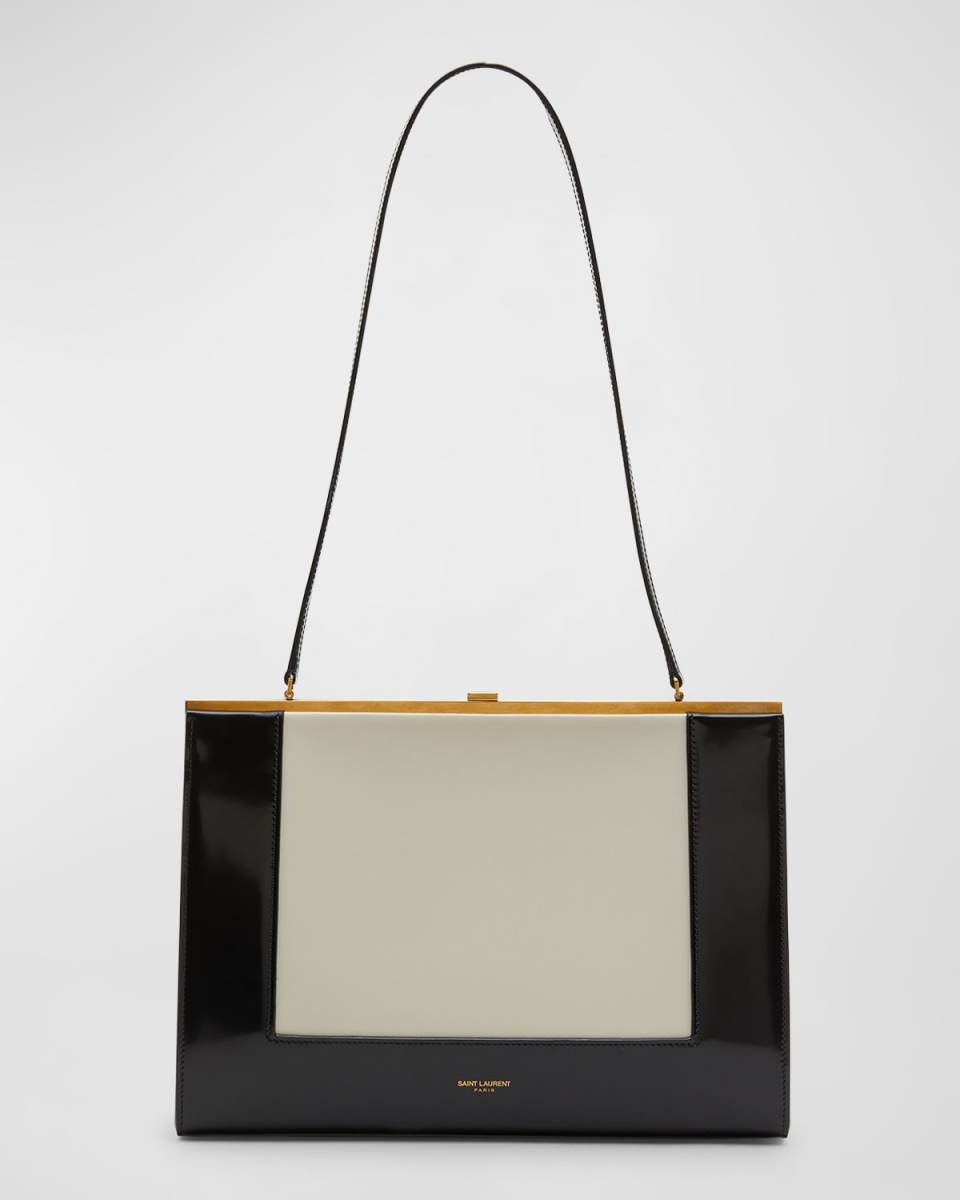 Le-Anne Marie Large Shoulder Bag in Bicolor Smooth Leather