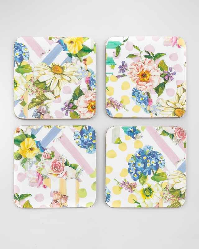 Wildflowers Cork Back Coasters, Set of 4