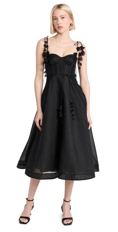 Zimmermann Natura Midi Corset Dress Black