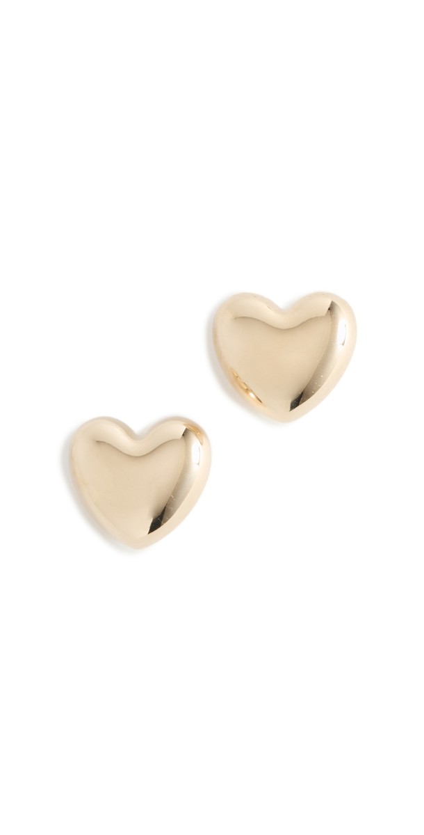 Ariel Gordon Jewelry 14k Heart Hellium Studs Yellow Gold