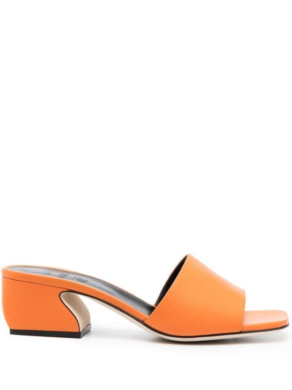 single-strap leather mules