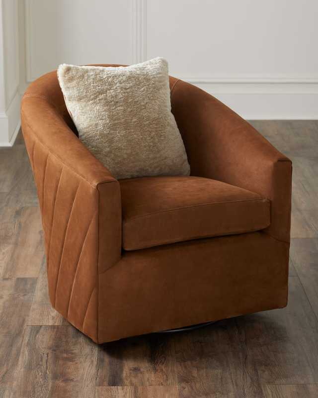Abner Leather Swivel Chair