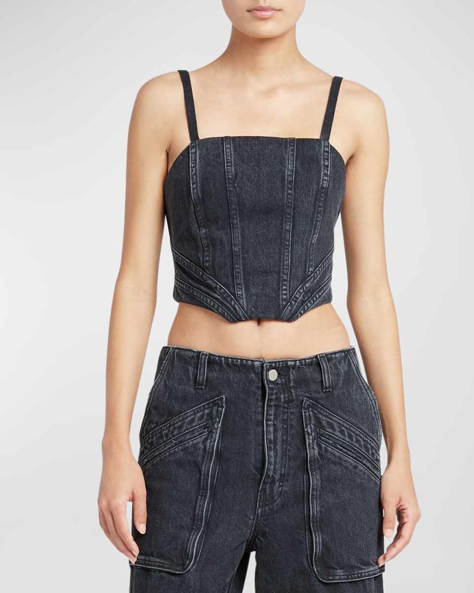 Denim Crop Corset Top