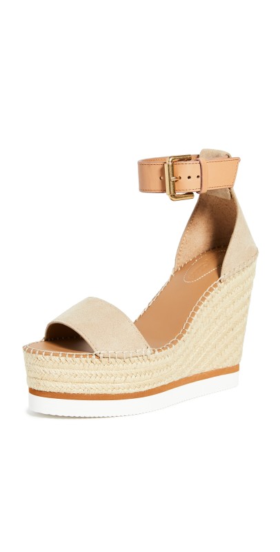 See by Chloé Glyn Espadrille Wedges Beige/Natural