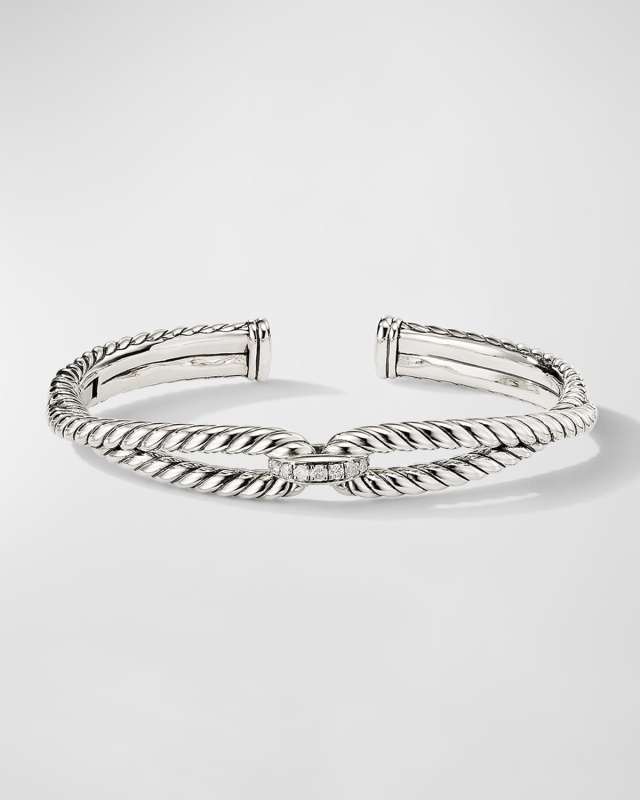 Cable Loop Bracelet with Diamonds
