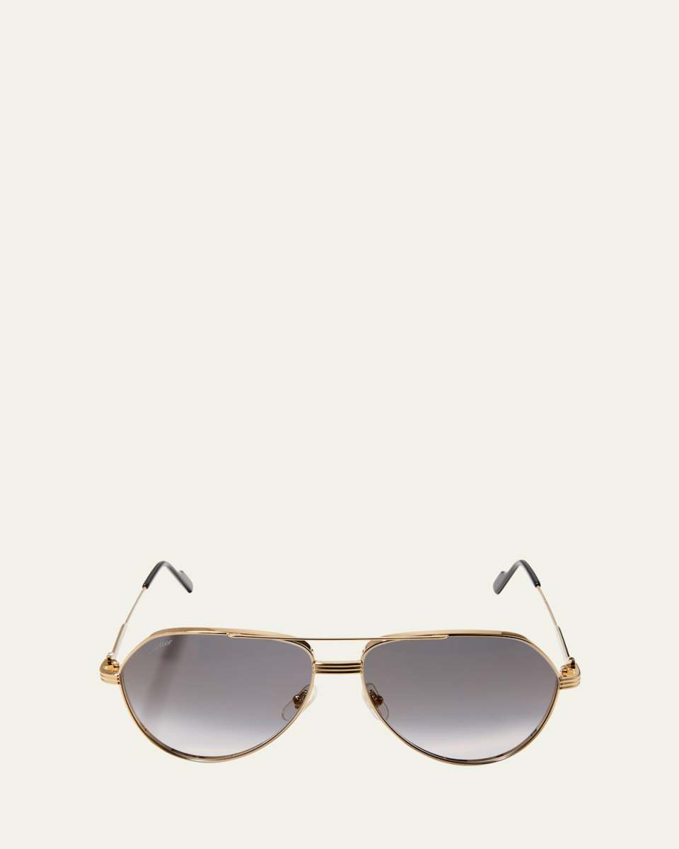 Gradient Metal Aviator Sunglasses