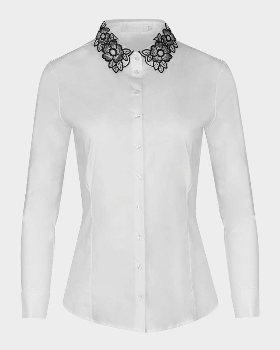 Recueil Embroidered Button-Down Blouse