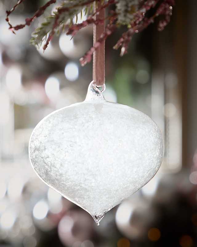 White Snow Glass Kismet Ornament