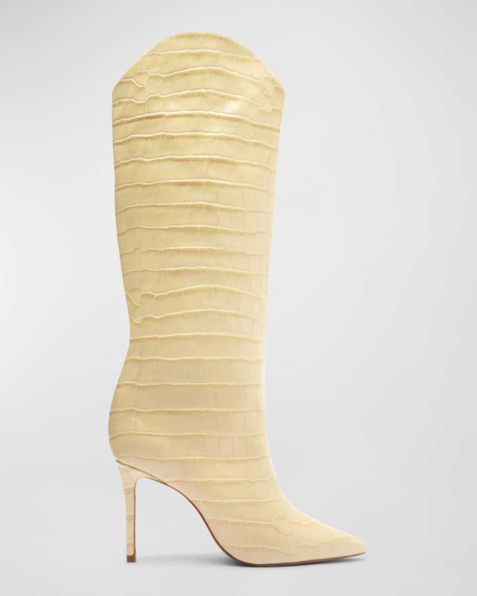 Maryana Croco Stiletto Tall Boots