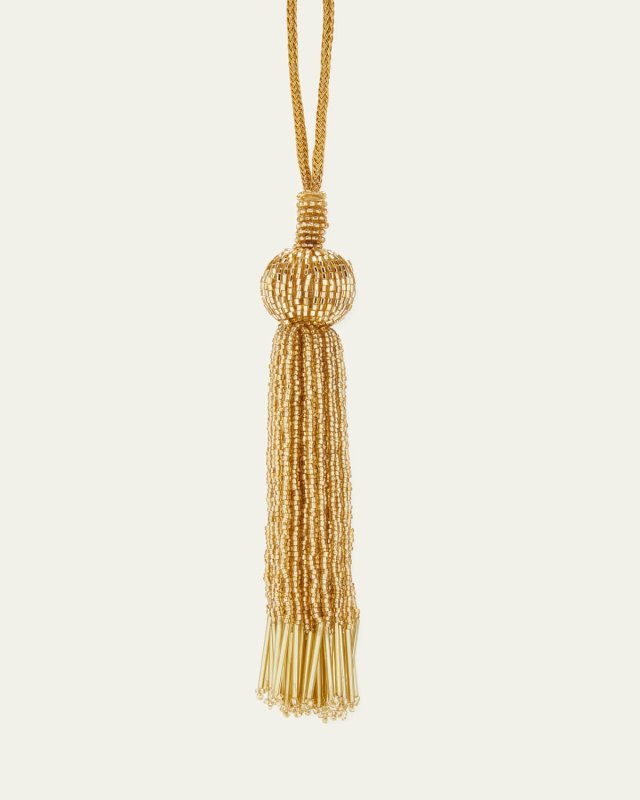 Golden Beaded Tassel Ornament