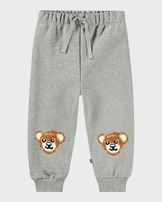 Boy's Simeon Teddy Embroidered Sweatpants, Size Newborn-4