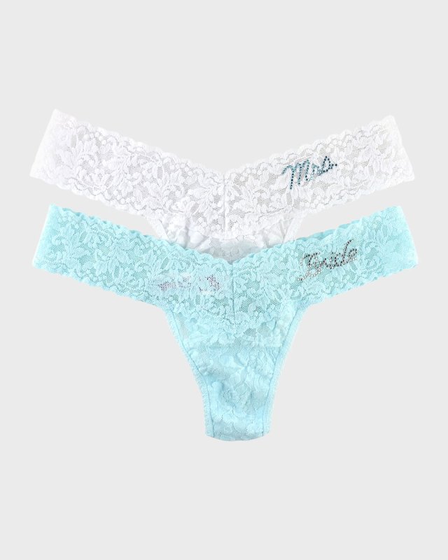 Bride & Mrs. Low-Rise Lace Thong Gift Set