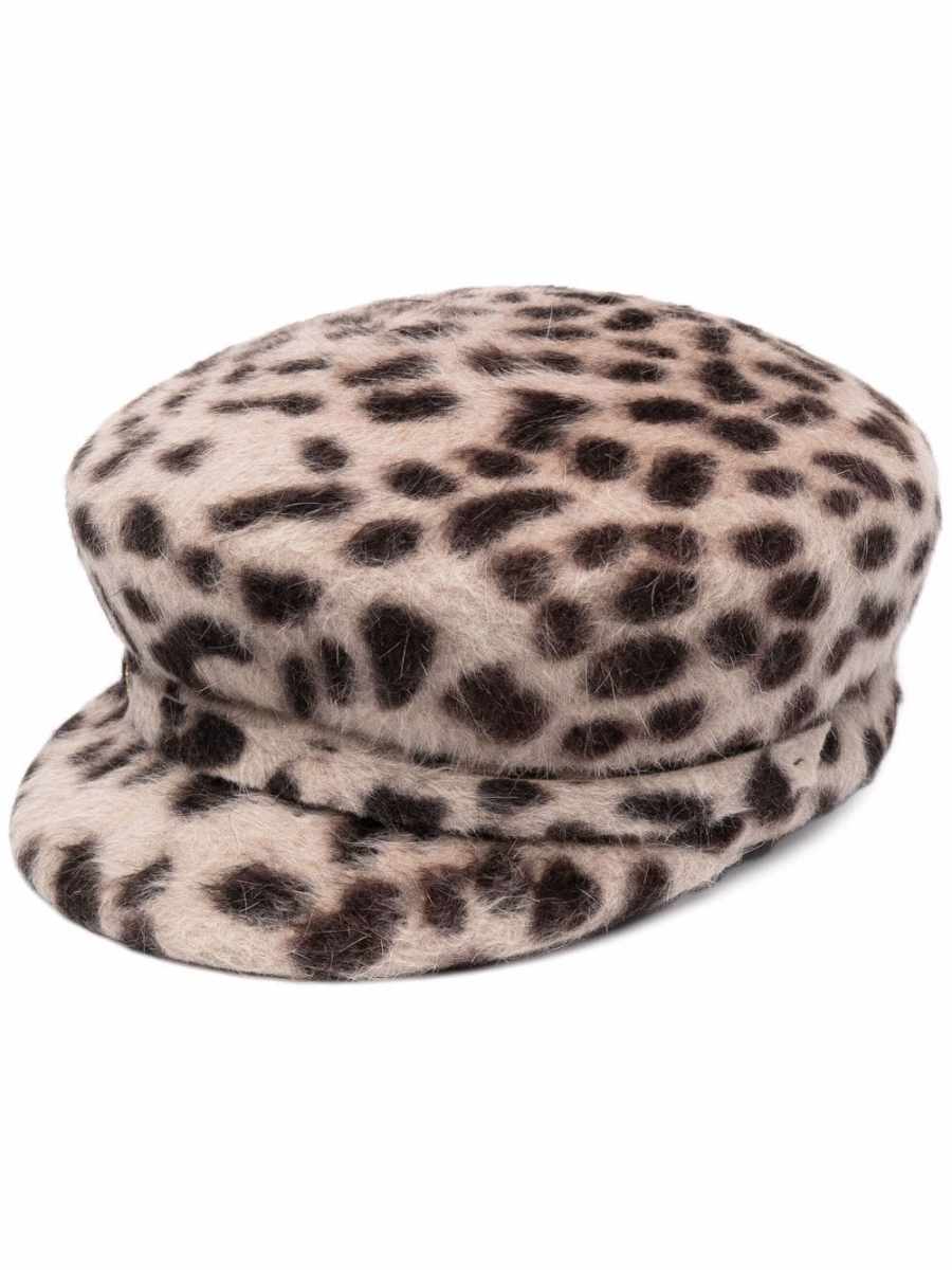 leopard-print breton cap