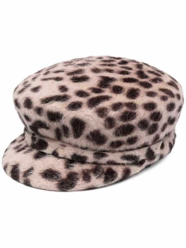 leopard-print breton cap