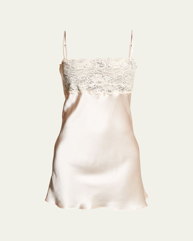 Bijoux Lace-Trim Silk Chemis