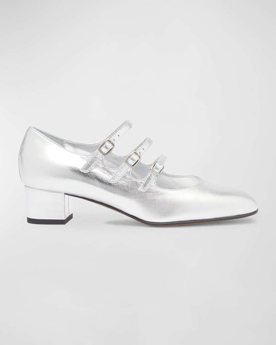 Kina Metallic Mary Jane Ballerina Pumps