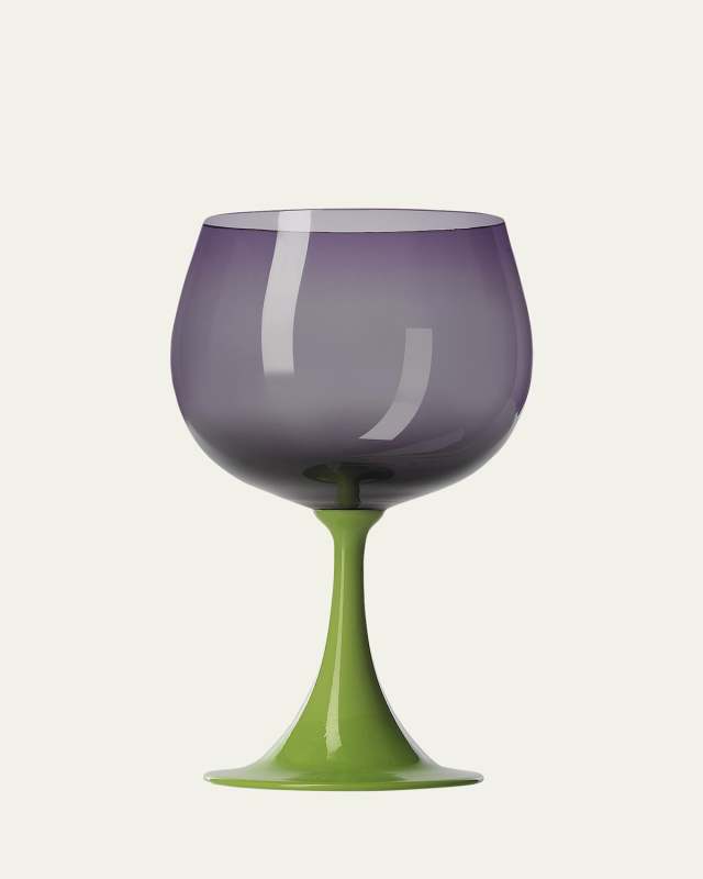Burlesque Pea Green/Periwinkle Wine Glass, 29 oz.