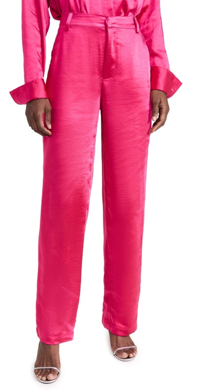 Good American Washed Satin Pants love potion007