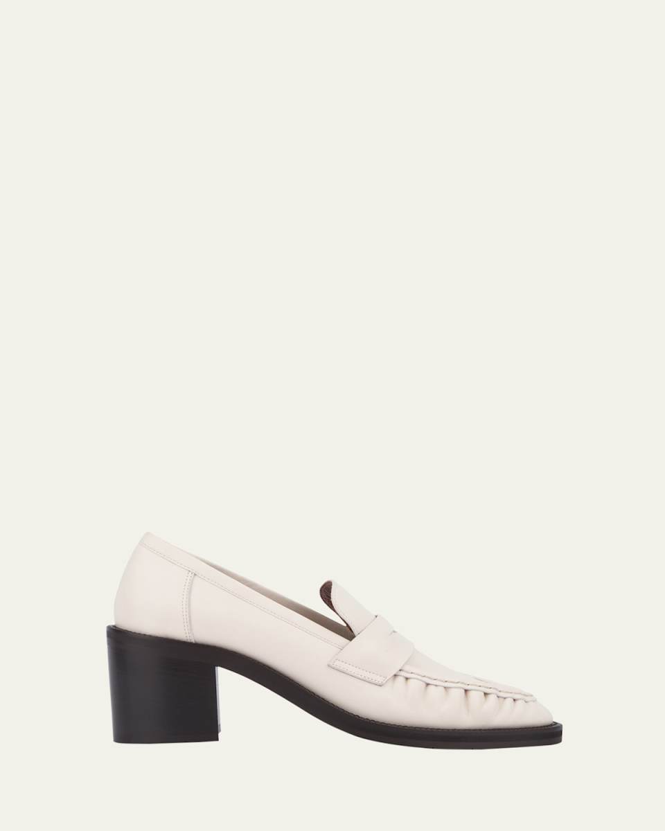 Josette Leather Heeled Penny Loafers