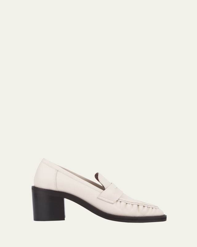 Josette Leather Heeled Penny Loafers