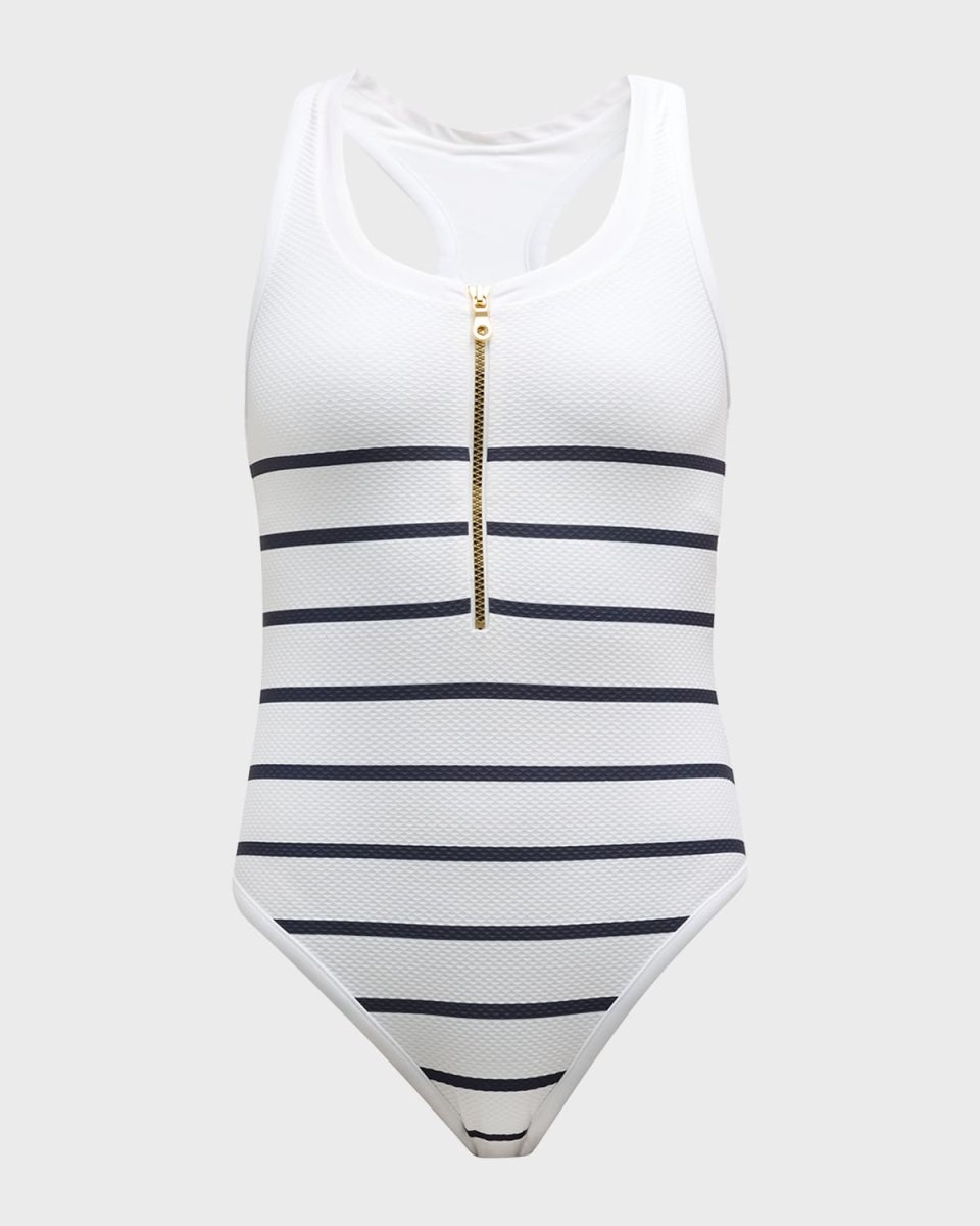 Core Textured Binding Racerback One-Piece Swimsuit