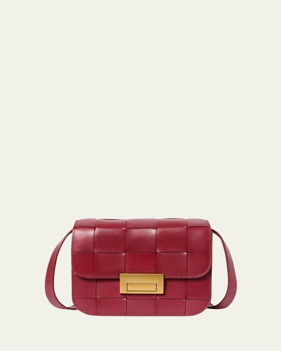 Desi Flap Woven Leather Crossbody Bag