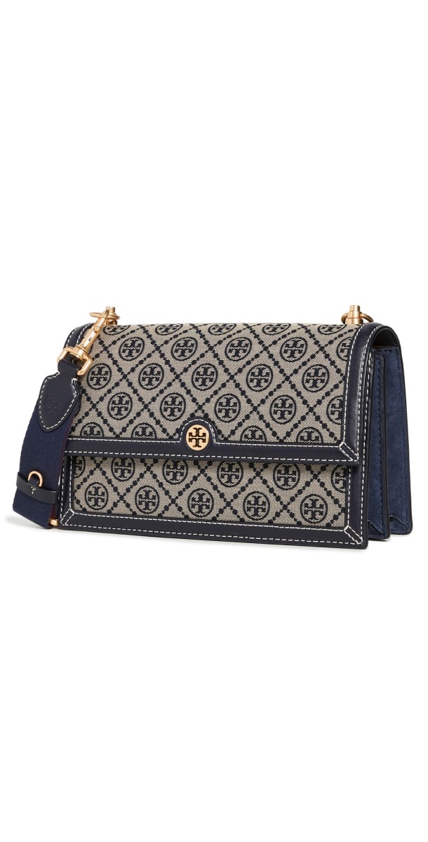 Tory Burch T Monogram Jacquard Shoulder Bag Tory Navy