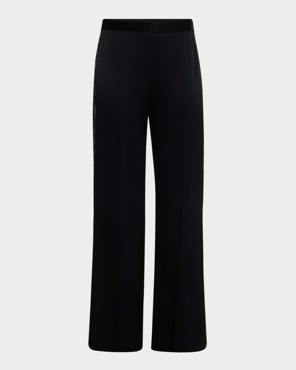 Lace-Inset Straight Pants
