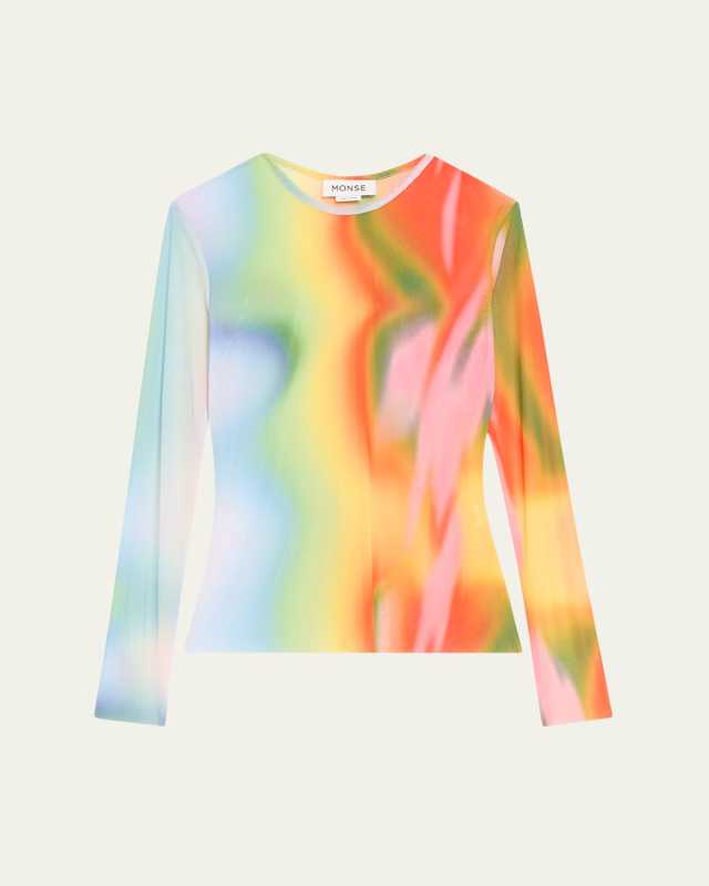 Rainbow Heatwave Mesh Top