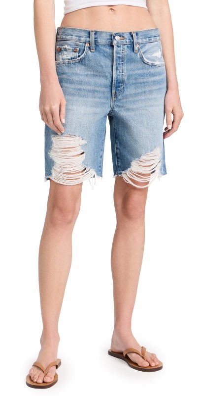 RE/DONE Loose Long Shorts Minerva Destroy