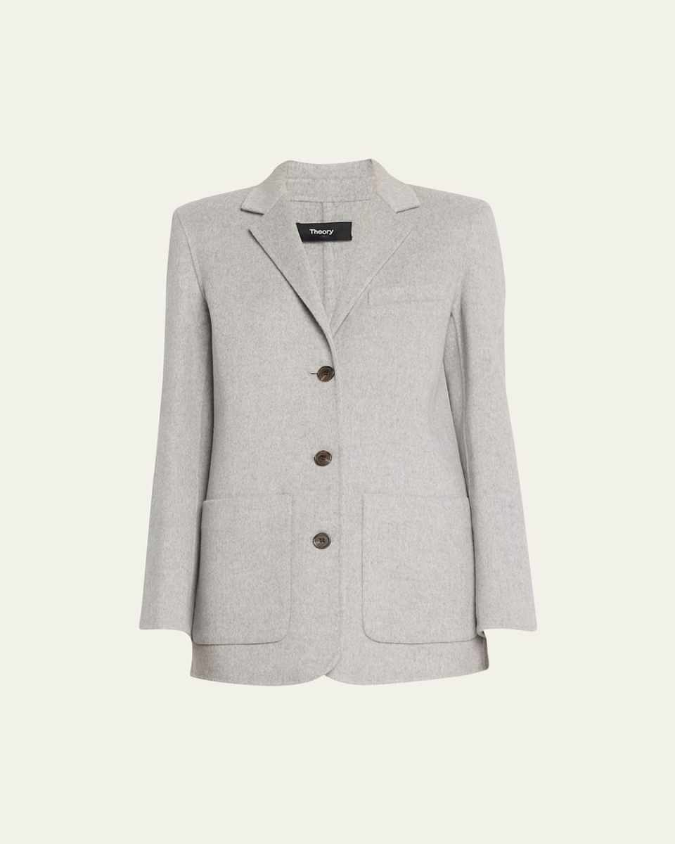 New Divide Wool-Cashmere Elbow-Patch Jacket