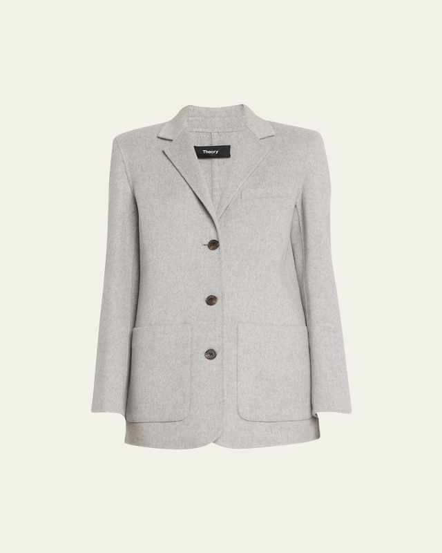 New Divide Wool-Cashmere Elbow-Patch Jacket