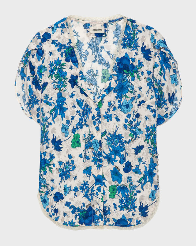 Garden Flowers Tiffiny Crepe Blouse
