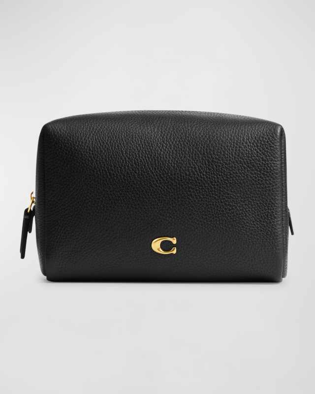 Essential Pebbled Leather Cosmetic Pouch