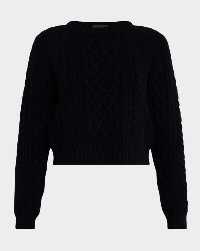 Coras Melange Cable Knit Crop Sweater