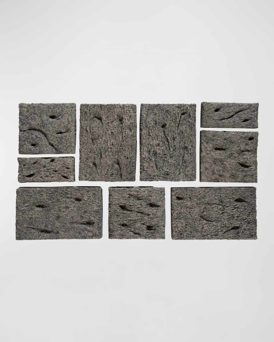 Etched Rock Puzzle Wall Tiles, Set of 9