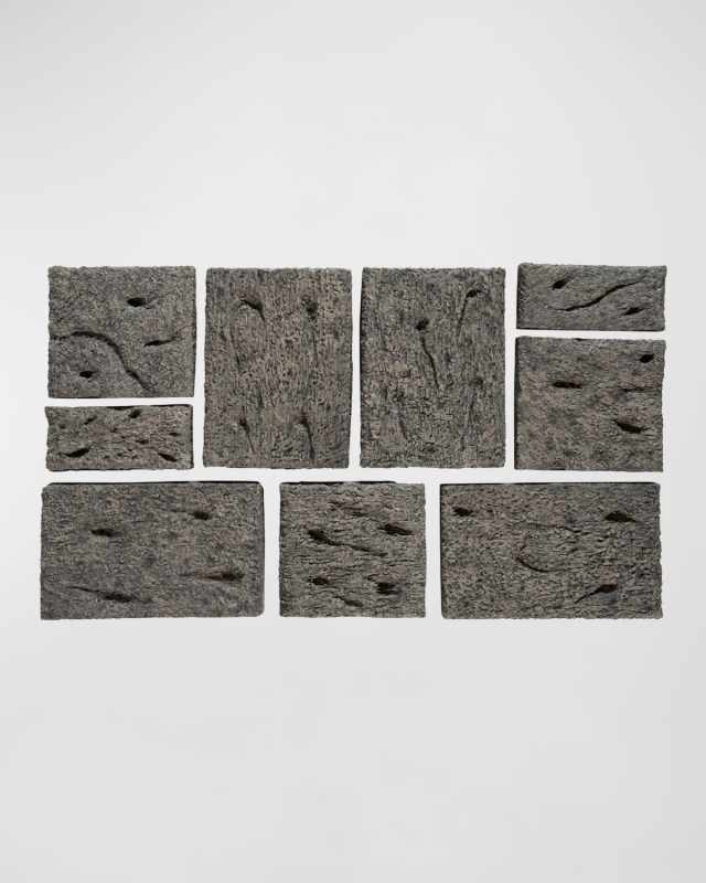 Etched Rock Puzzle Wall Tiles, Set of 9