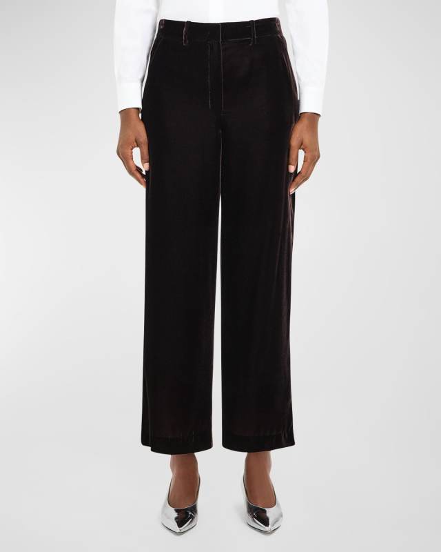 Velvet Relax Straight-Leg Pants