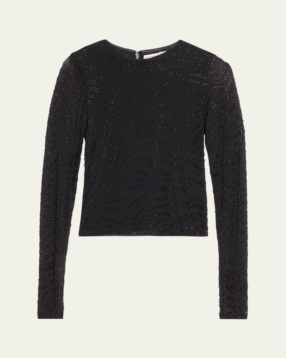 Delaina Embellished Crewneck Top