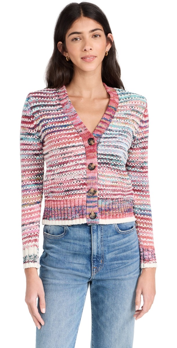 Veronica Beard Ansonia Cardigan Pink Multi