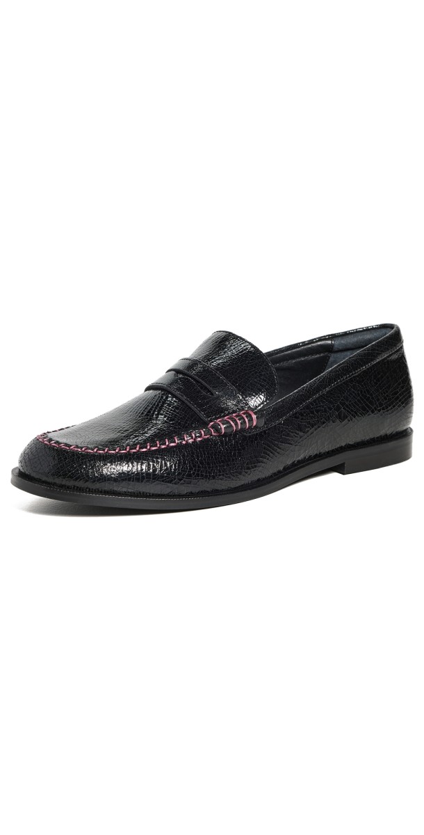 Free People Blanket Stitch Loafers Black