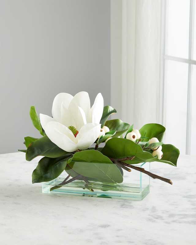 Figs and Magnolia Faux-Floral Arrangement