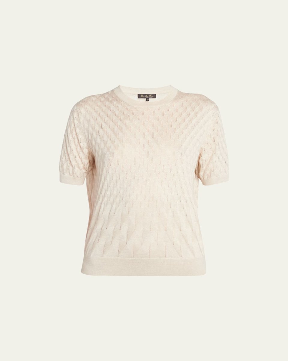 Takao Cashmere Open-Knit Crewneck