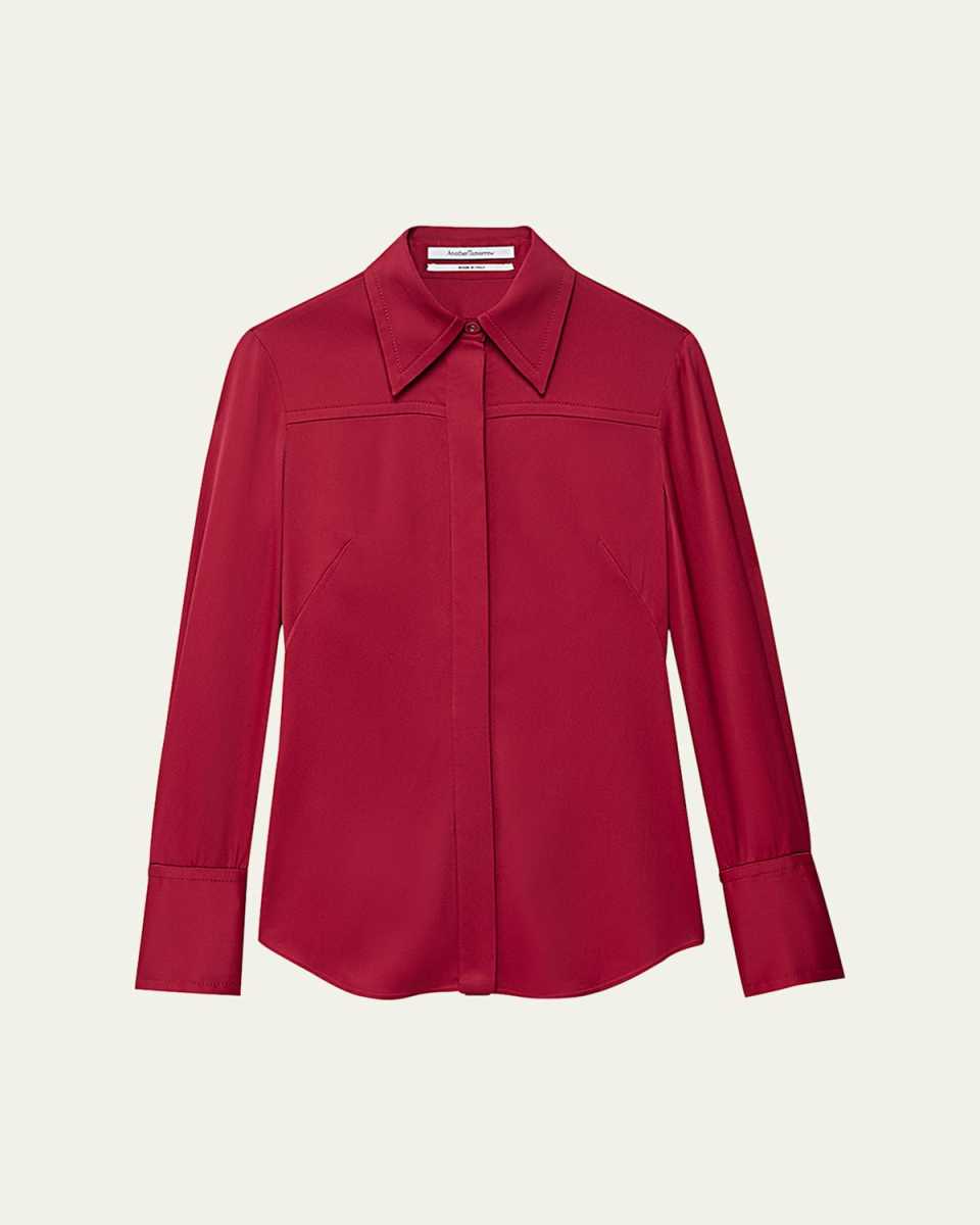 Bias Seamed Button Up Blouse