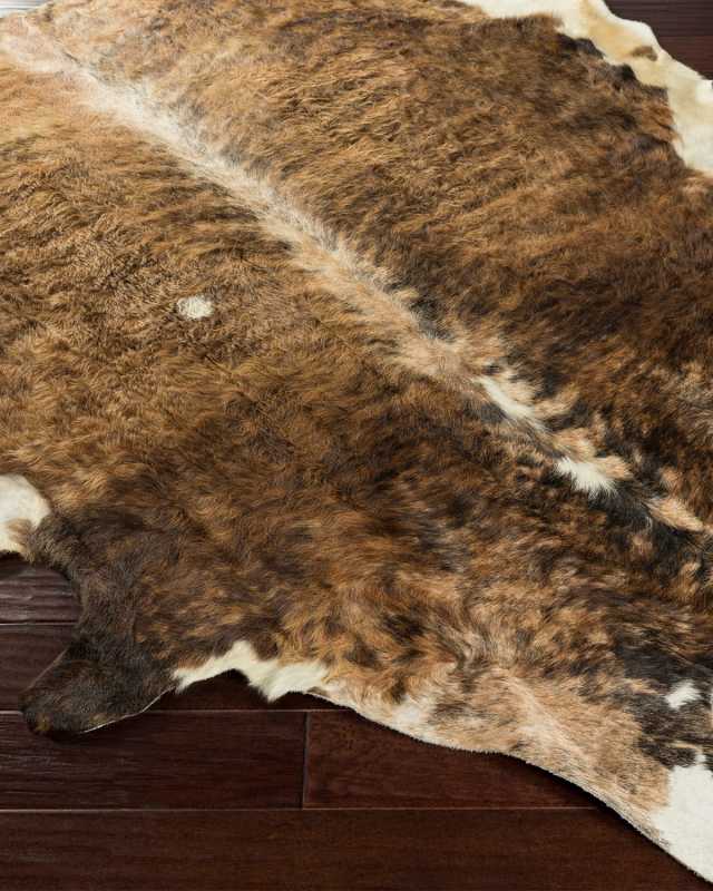 Shepherd Hair on Hide Rug, 5' Square