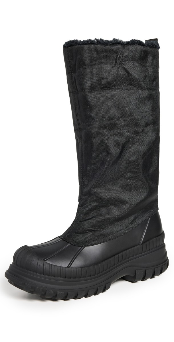 GANNI Outdoor High Shaft Shearling Boots Black
